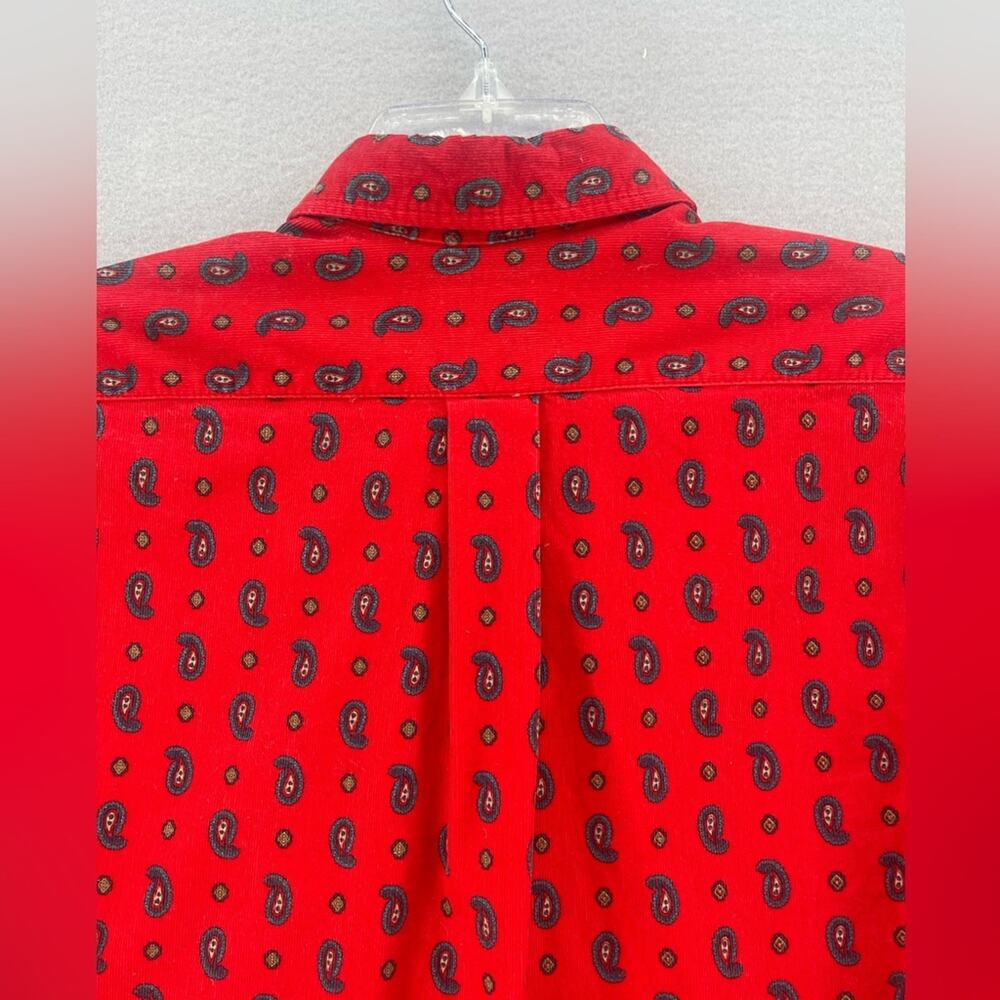 Vintage Eddie Bauer Red Corduroy Paisley Button Down Shirt Women’s Size 8 - Picture 7 of 16